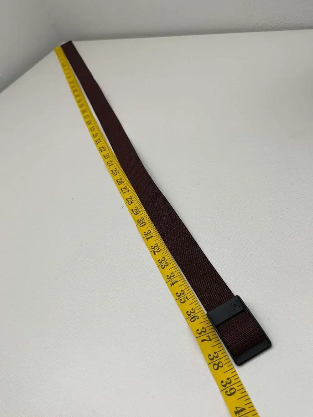 Lululemon Web Belt in Two-Tone Burgundy and Black with Logo Buckle